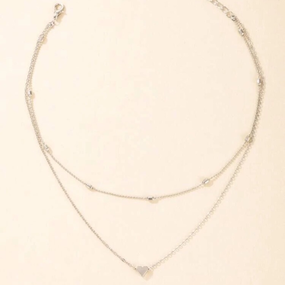 💞 Awesome BoHo heart double layered chain in gold or silver 💕 - Picture 14 of 16
